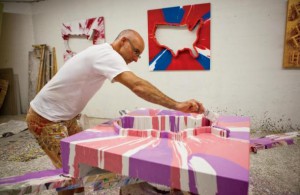 Randy Shull working in his Pink Dog Creative studio
